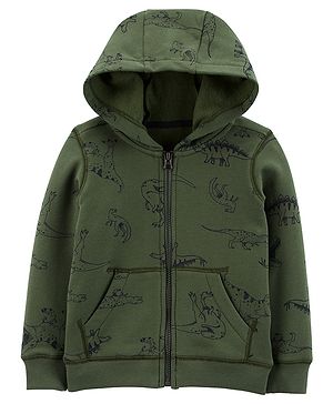 Carter's Zip-Up Warm Fleece Hoodie - Olive Green