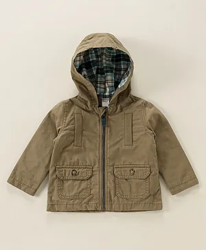 Carter's Hooded Canvas Jacket - Brown