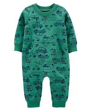Carter's Car French Terry Romper - Green