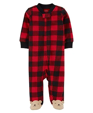 Carter's 1-Piece Buffalo Check Fleece Sleep & Play Nightwear - Red