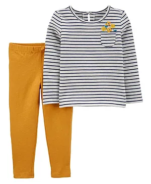 Carter's 2-Piece Striped Tee & Slub Jersey Pants - Yellow