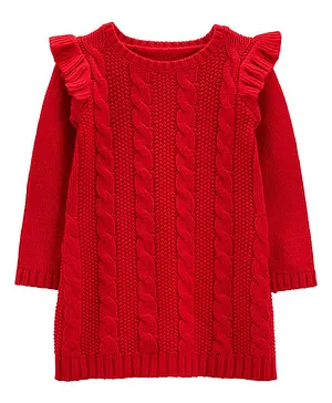 Carter's Cable Knit Sweater Dress - Red