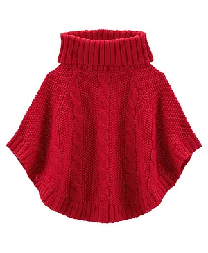 Carter's Cable Knit Poncho - Red