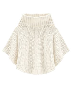 Carter's Cable Knit Poncho - Light Grey