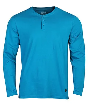 Schoolay  Full Sleeves Zero Stain Repelled Tee - Turquoise Blue