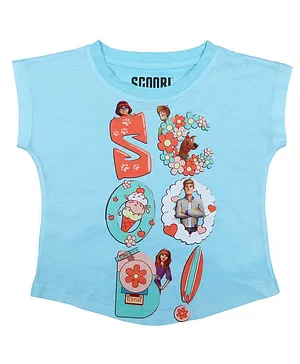 Scooby-Doo By Crossroads Short Sleeves Character Print  Top - Sky Blue