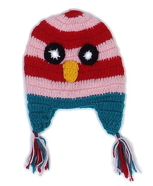 USHA ENTERPRISES Striped Crochet Cap - Red