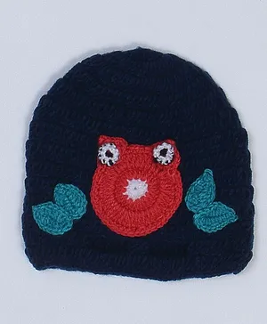 USHA ENTERPRISES Owl Design Crochet Cap - Blue