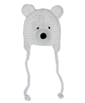 USHA ENTERPRISES Bear Crochet Cap - White