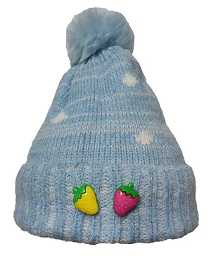 Jujubes Woollen Cap with Pom Pom Blue - Diameter 12 cm