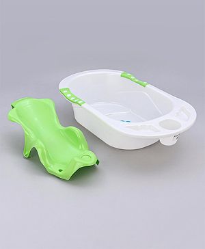 Babyhug Dolphin Bath Tub With Sling - Green