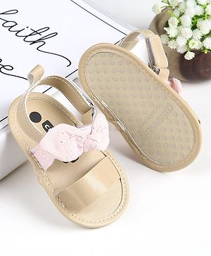 Cute Walk by Babyhug Sandals Style Booties Bow Applique - Brown
