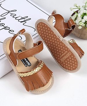 Cute Walk by Babyhug Sandal Style Booties - Brown - 0-3M Brown