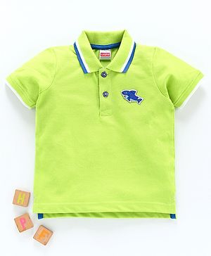 Babyhug Half Sleeves Tee Shark Placement Print - Green