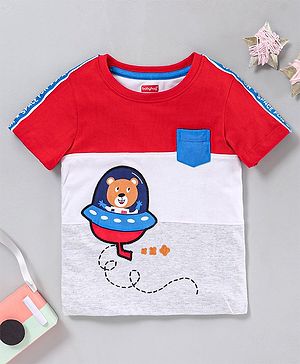 Babyhug Half Sleeves Printed Tee - Red