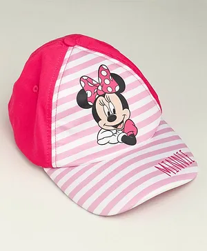 Babyhug Summer Cap Minnie Mouse Print Pink - Diameter 17 cm