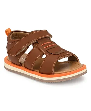 TUSKEY Velcro Straps Casual Sandals - Brown