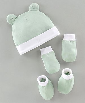 My Milestones Accessories Gift Set 3 Pcs (Cap Mittens & Booties) - Green