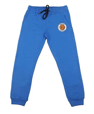 Wear Your Mind Full Length Basketball Printed Joggers - Royal Blue