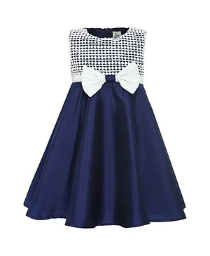 A Little Fable Lace Yoke Sleeveless Dress - Navy Blue