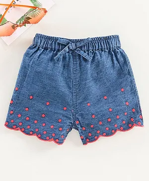Babyoye Cotton Shorts Polka Dot Print - Blue