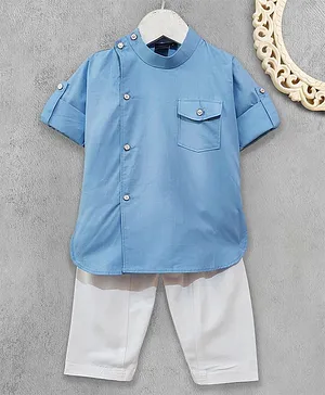 Robo Fry Full Sleeves Kurta Pyjama Set - Blue