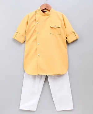 Robo Fry Full Sleeves Kurta Pyjama Set - Yellow