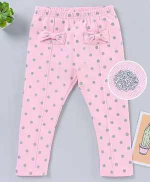 Babyoye Full Length Polka Dot Print Leggings - Pink
