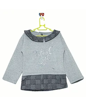 Ziama Full Sleeves Cutest Girl Design Sweatshirt - Grey
