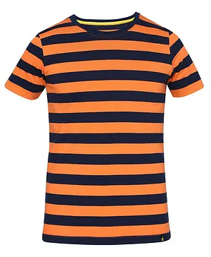 Jockey Half Sleeves Striped Tee - Orange