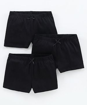 Pine Kids Organic Cotton Anti Bacterial Shorts Pack of 3 - Black