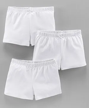 Pine Kids Organic Cotton Anti Bacterial Shorts Pack of 3 - White