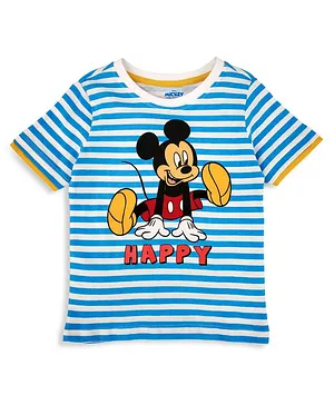 Babyhug Half Sleeves Tee Mickey Mouse Print - Blue