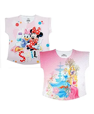Disney By Crossroads Short Sleeves Disney Princess Print Pack Of 2 Tops - Pink