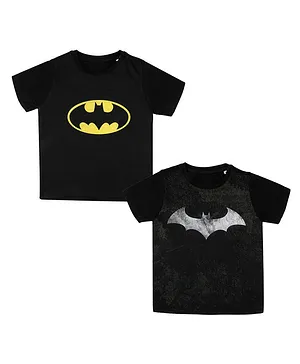Batman By Crossroads Pack Of 2 Half Sleeves Batman Print Tees - Black