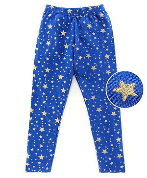 Pine Kids Mid Calf Anti Microbial Leggings Star Print - Blue