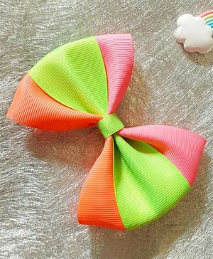 Angel Creations Neon Colour Bow Design Hair Clip - Multi Colour