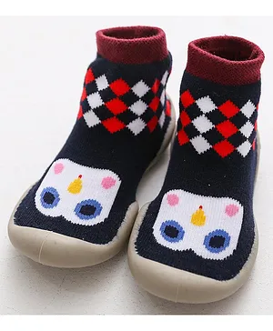 U-grow Anti-Skid Soft Socks Shoes Owl Design  - Blue