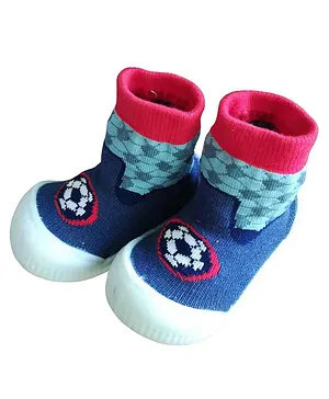 U-grow Anti-Skid Soft Socks Shoes Football Design  - Multicolour