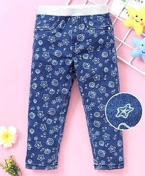 Babyhug Denim Jeggings  - Blue