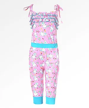Naughty Ninos Sleeveless Bunny Printed Jumpsuit - Pink