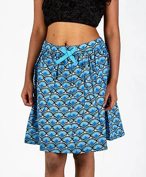 Pikaboo Short Length All Over Printed Skirt - Blue