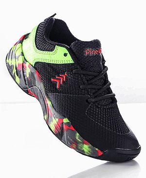 Pine Kids Sports Shoes - Black Green