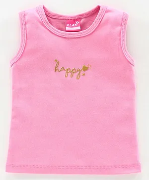 Play by Little Kangaroos Sleeveless Top Happy Print - Pink