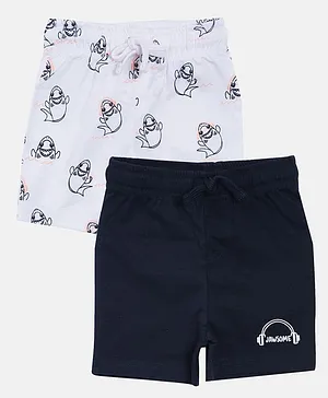 3PIN Pack Of 2 Shark Print Shorts - White  Blue