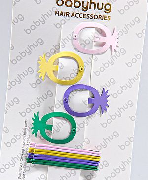 Babyhug Hair Pins And Clips Multicolor - Pack of 12 - Free Size Multi Color