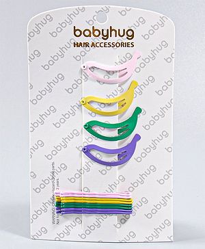 Babyhug Hair Pins And Clips Multicolor - Pack of 12 - Free Size Multi Color