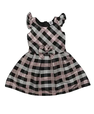 Doodle Girls Clothing Cap Sleeves Checked Dress - Pink