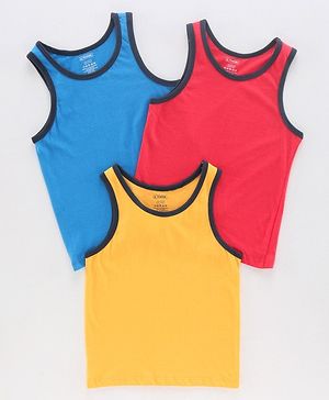 Pine Kids Sleeveless Anti Microbial and Biowash Vest Pack of 3 - Yellow