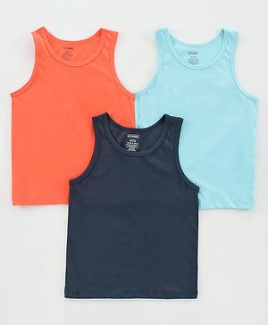 Pine Kids Sleeveless Anti Bacterial Vest Pack of 3 - Multicolor